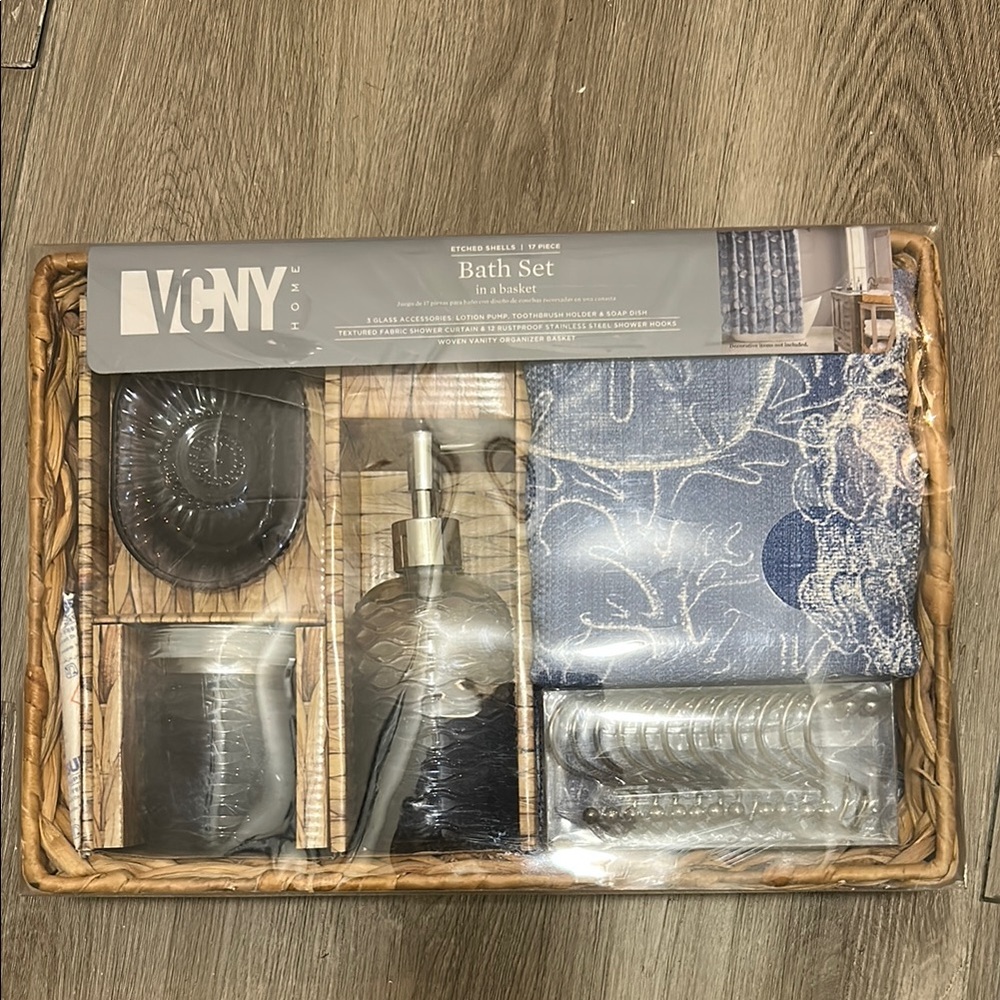 Modern Blue Bath Accessories Set for a Stylish Bathroom
